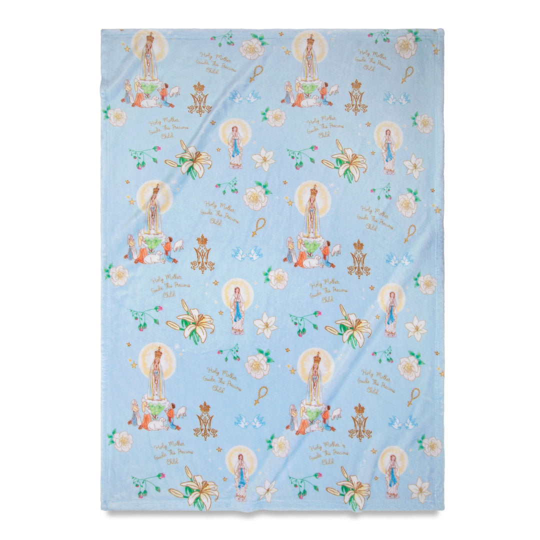 Marian Fatima Velveteen Plush Blanket