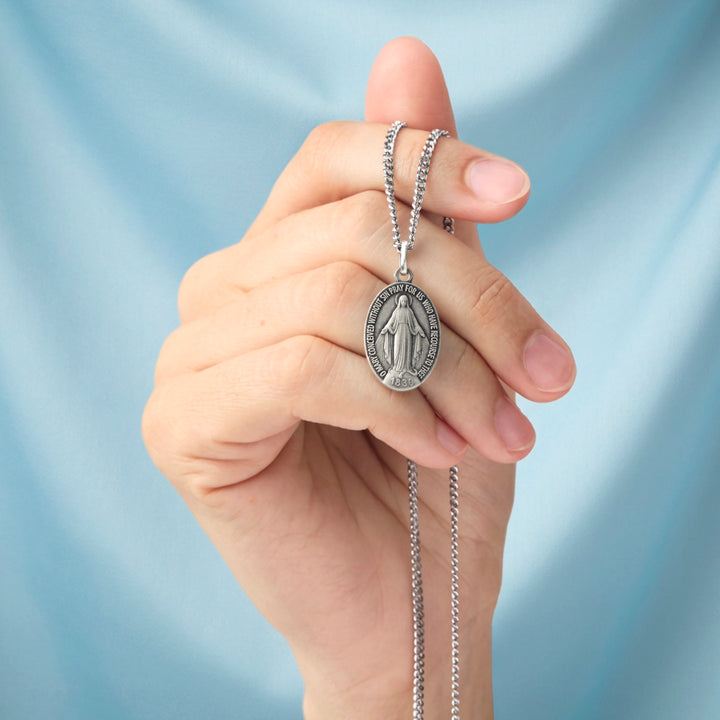 The Labouré Sterling Silver Miraculous Medal Necklace