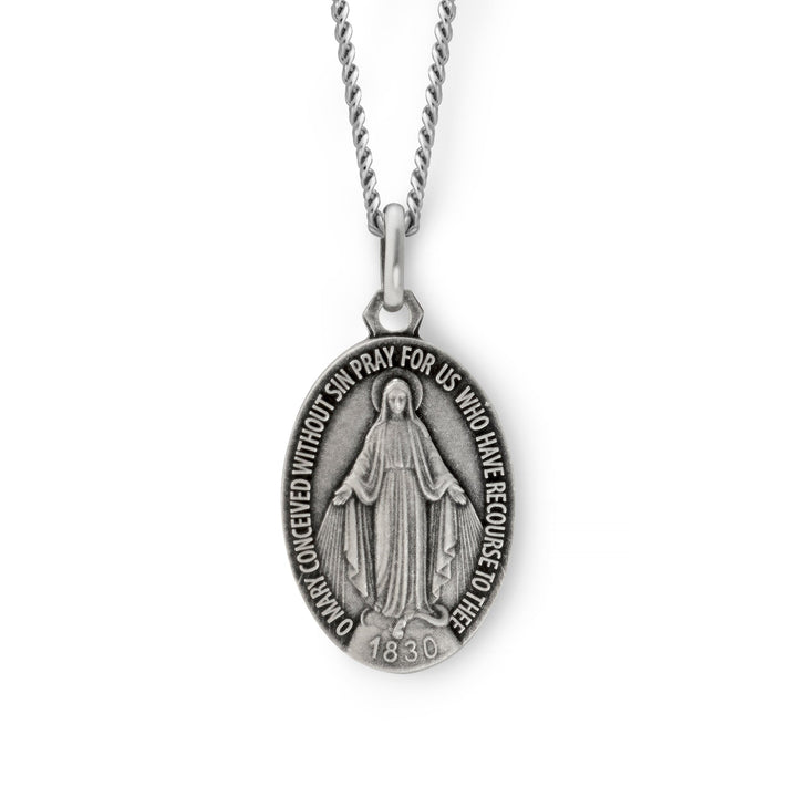 The Labouré Sterling Silver Miraculous Medal Necklace